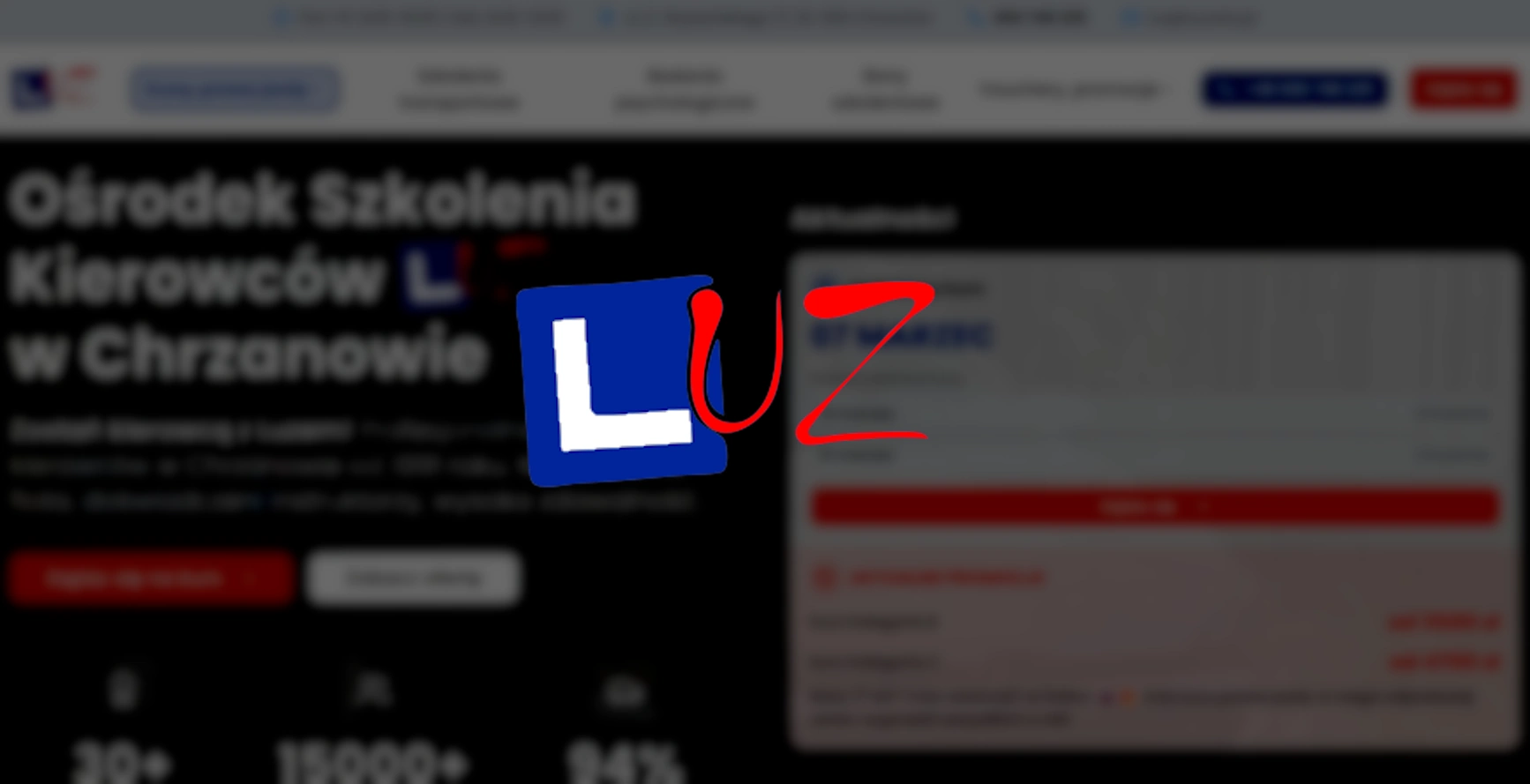 LUZ Ośrodek Szkolenia Kierowców - strona internetowa